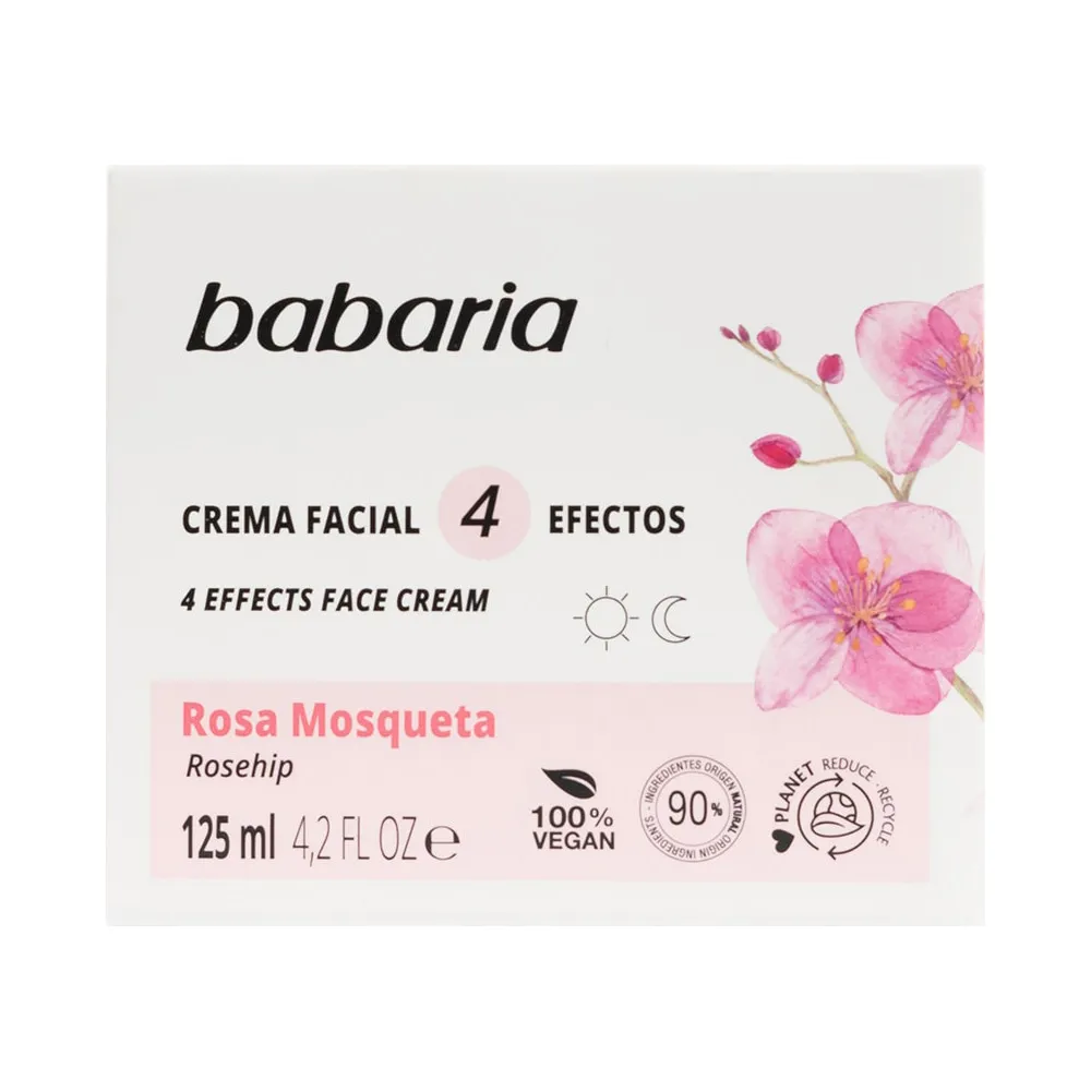 کرم ۴ کاره ضد چروک صورت رز باباریا حجم ۱۲۵ میلیلیتر